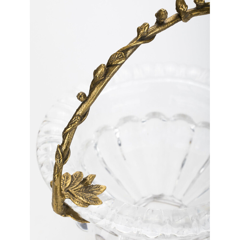Чаша из прозрачного стекла на ножке с бронзовой ручкой в виде ветки Eden Garden
