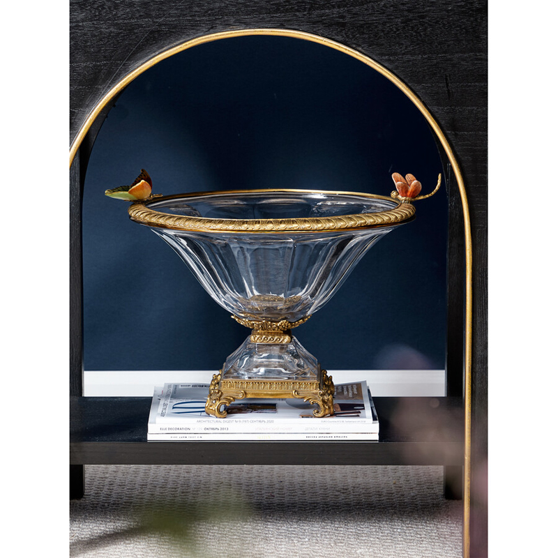 Чаша из прозрачного стекла с бронзовым рельефным ободком Eden Garden