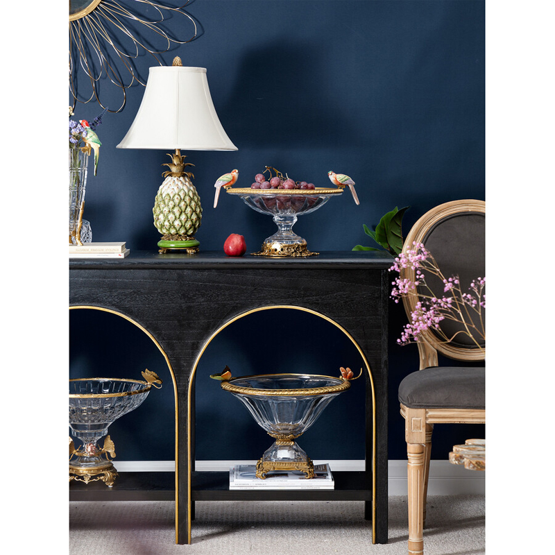 Чаша из прозрачного стекла с бронзовым рельефным ободком Eden Garden