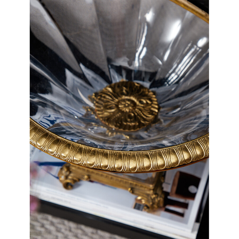 Чаша из прозрачного стекла с бронзовым рельефным ободком Eden Garden