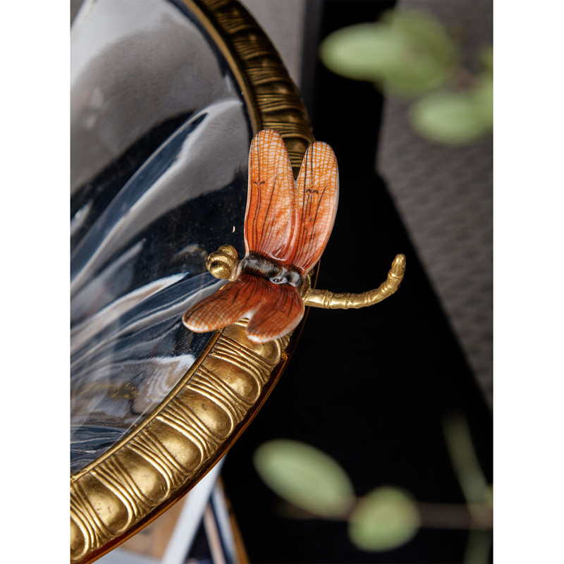 Чаша из прозрачного стекла с бронзовым рельефным ободком Eden Garden