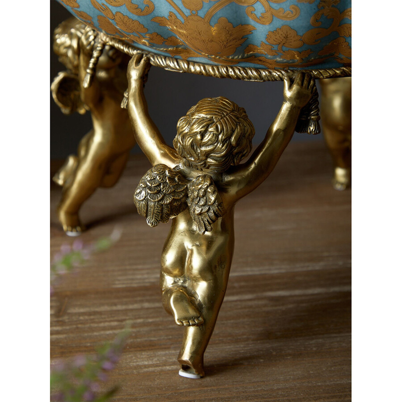 Чаша с орнаментом на бронзовых ножках в виде ангелов Eden Garden