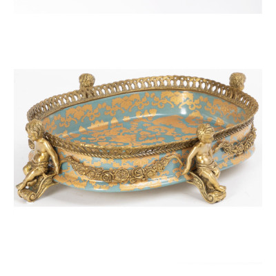 Чаша с орнаментом на ножках в виде бронзовых ангелов Eden Garden