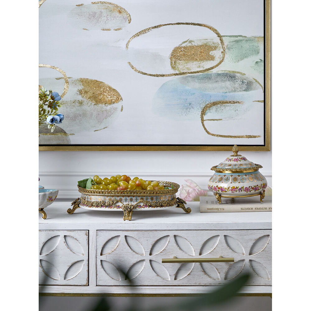 Чаша с цветочным орнаментом на бронзовых ножках Eden Garden