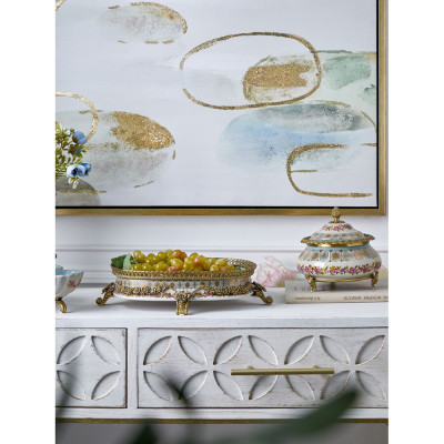 Чаша с цветочным орнаментом на бронзовых ножках Eden Garden