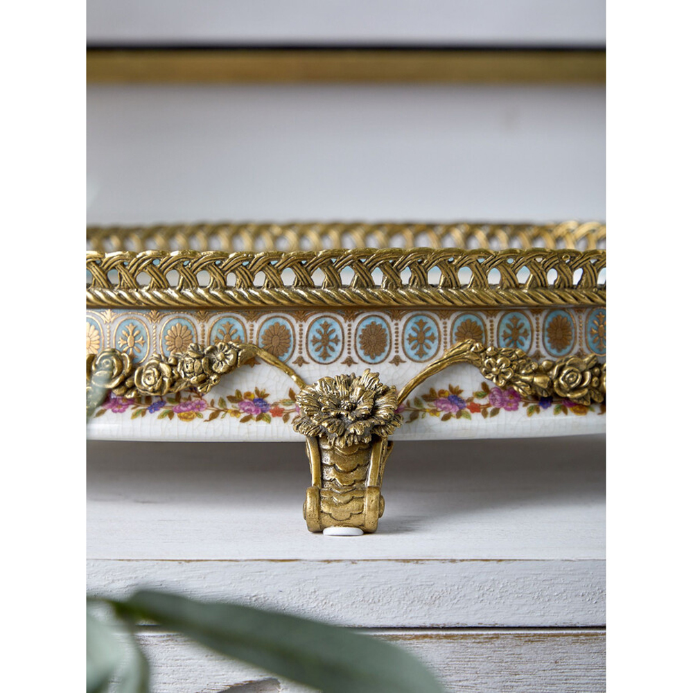 Чаша с цветочным орнаментом на бронзовых ножках Eden Garden