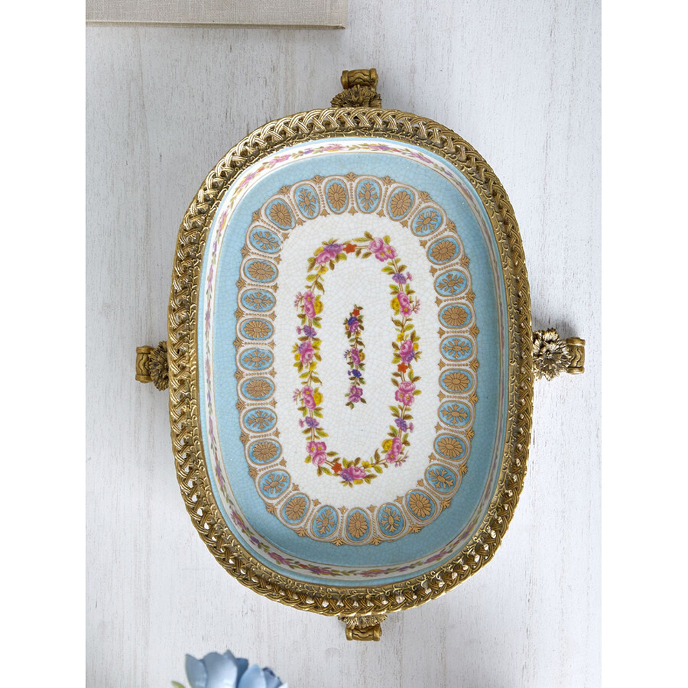 Чаша с цветочным орнаментом на бронзовых ножках Eden Garden