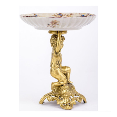 Чаша с цветочным орнаментом на ножке в виде бронзового ангела Eden Garden