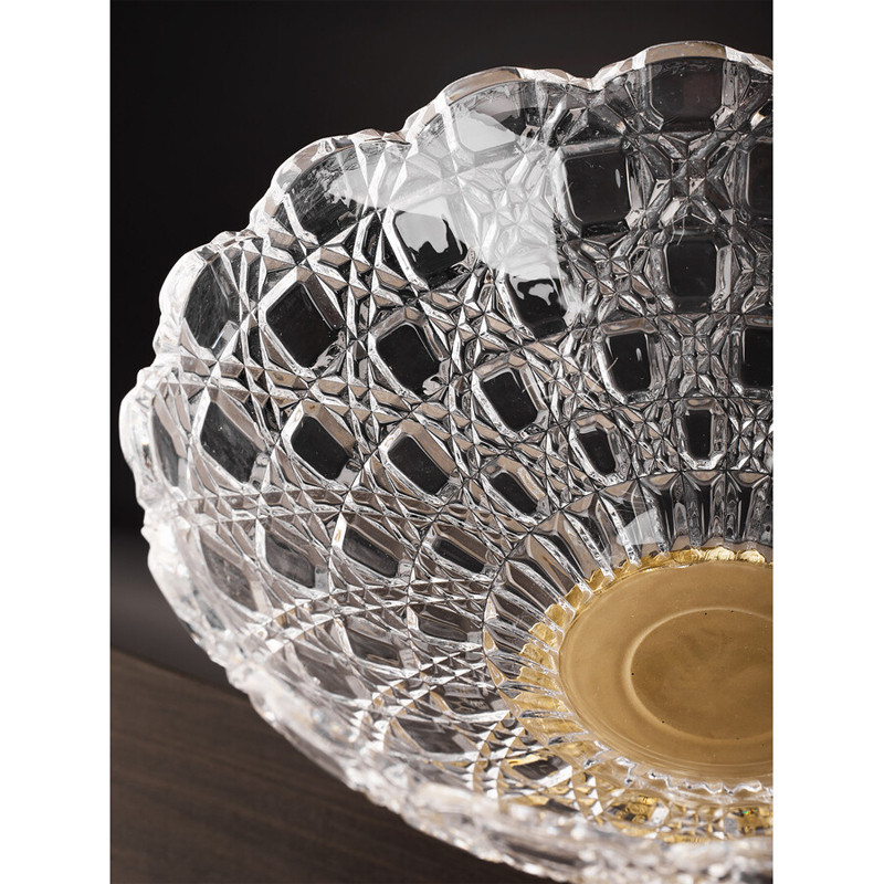 Чаша стеклянная прозрачная на бронзовой подставке с фигуркой девушки Eden Garden