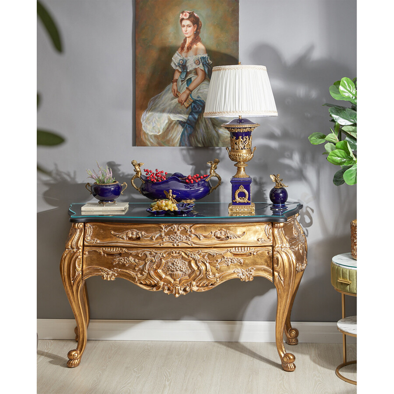 Чаша темно-синяя фарфоровая с бронзовыми ручками и ажурным ободком Eden Garden