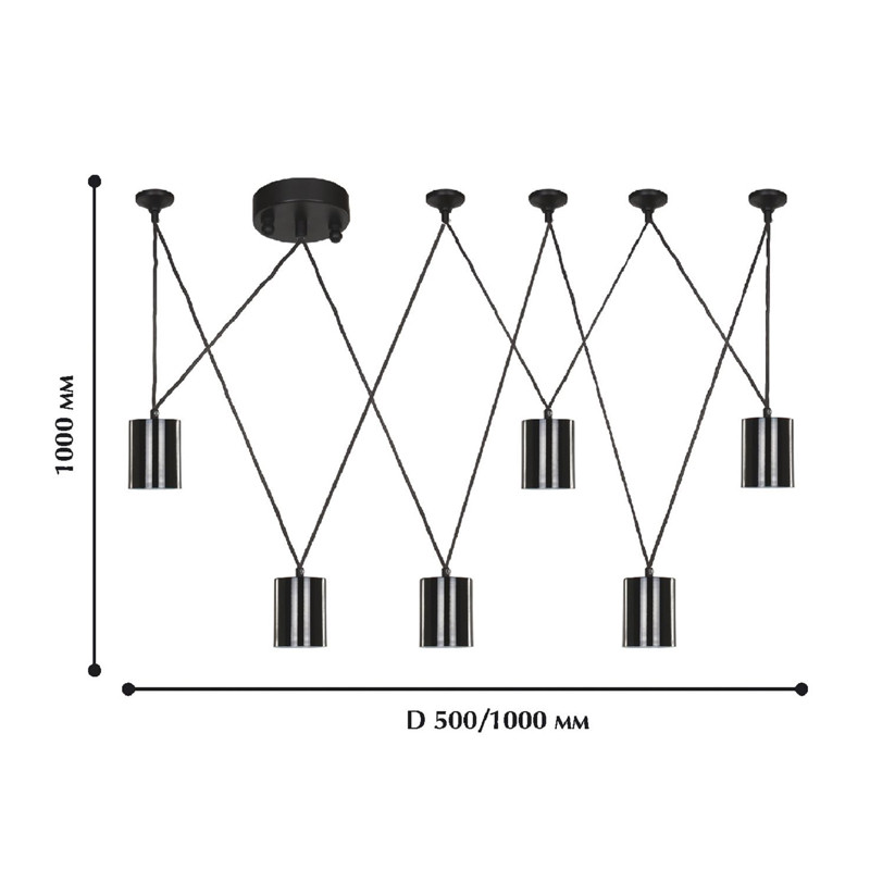 Черная каскадная люстра Wireflow Suspension