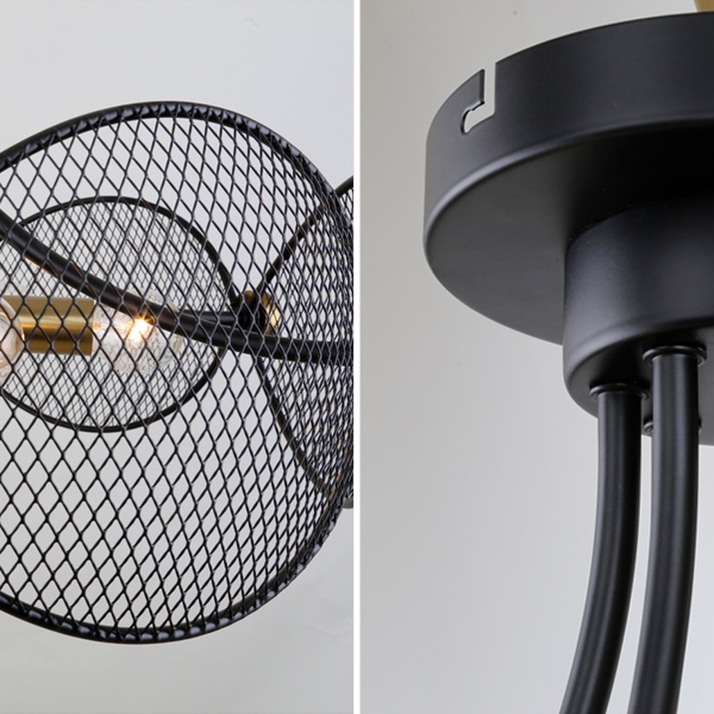 Черная люстра с латунными вставками Mosquitoes Caster