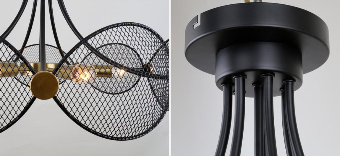 Черная люстра с латунными вставками Mosquitoes Caster