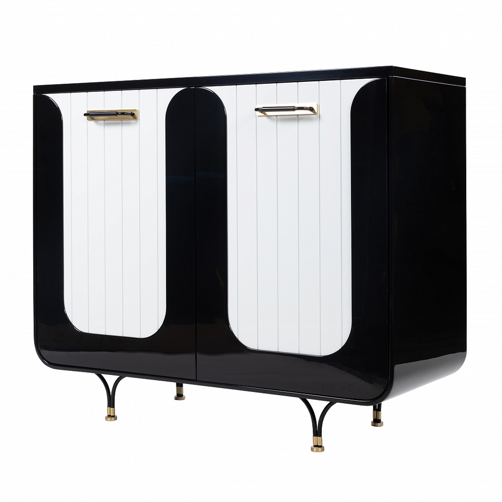 Черно-белый распашной комод Accordo