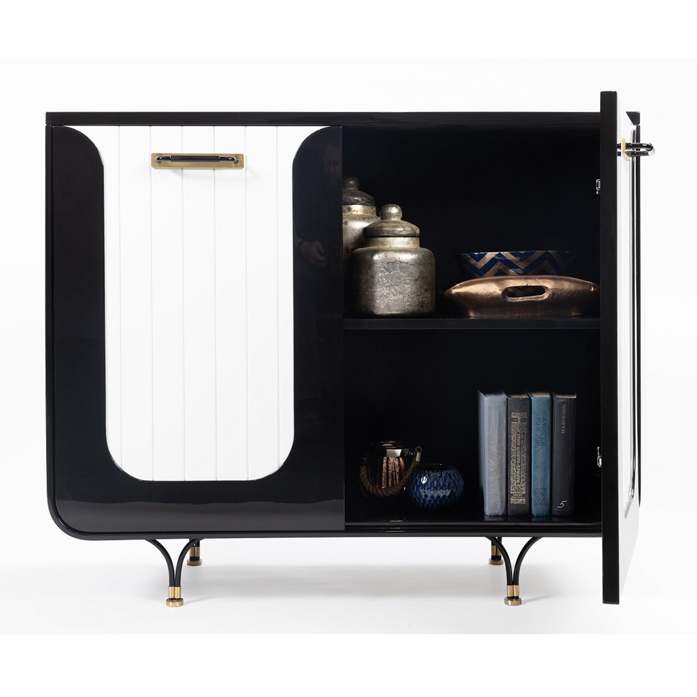 Черно-белый распашной комод Accordo