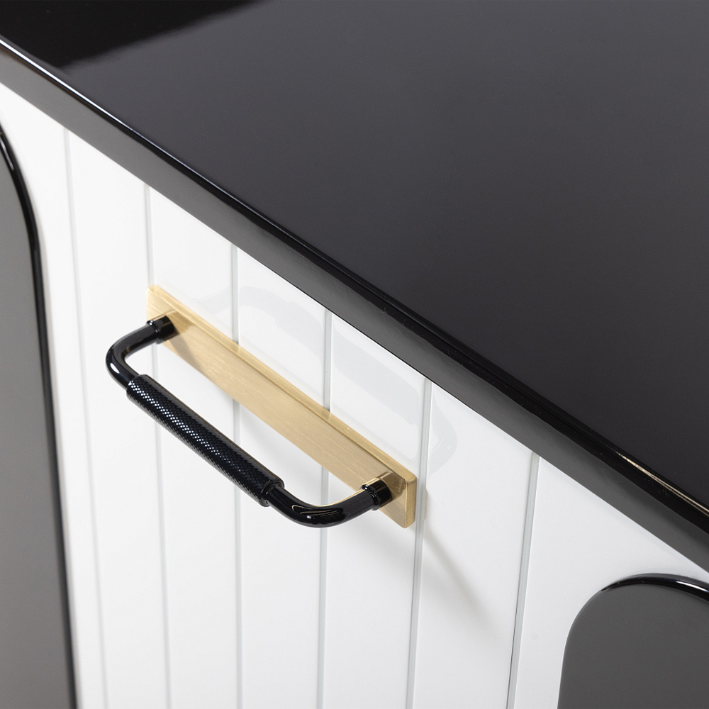 Черно-белый распашной комод Accordo