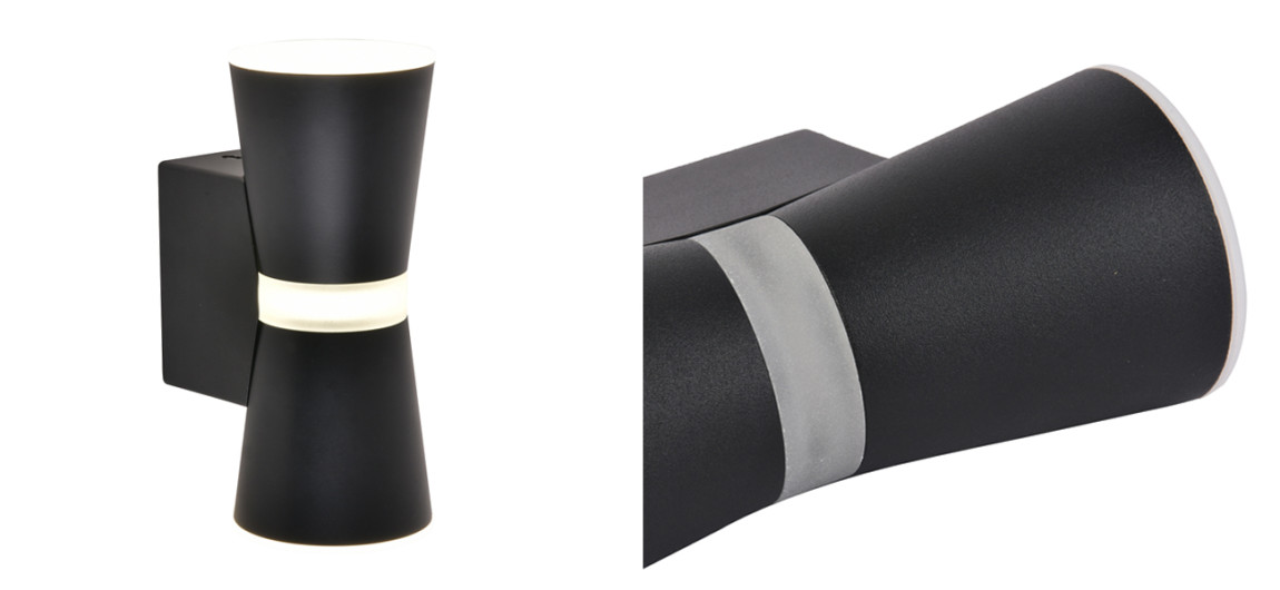 Черное матовое бра Hourglass Light