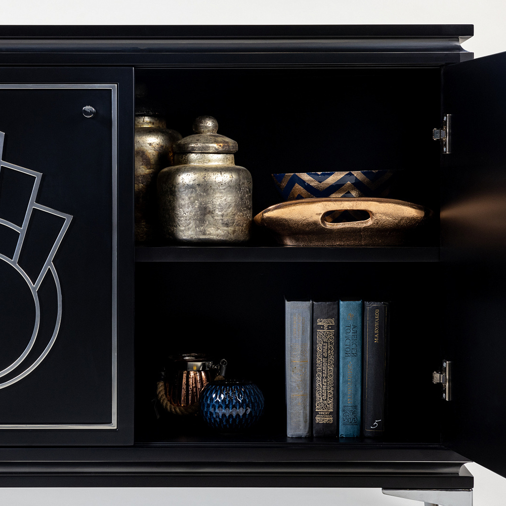 Черный комод в стиле арт-деко Luciano
