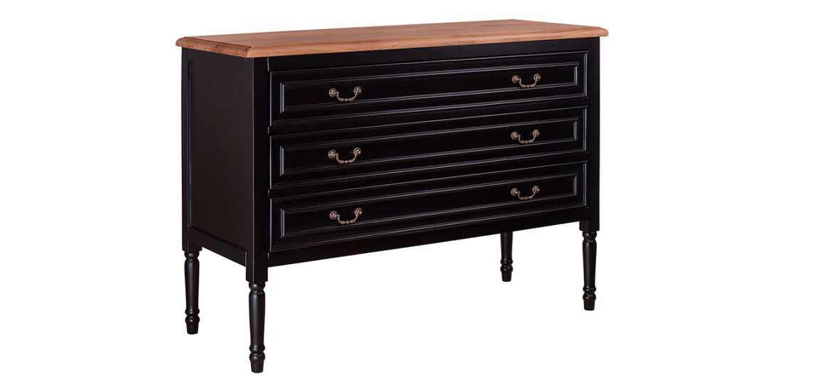 Черный комод из дуба Amelia black alder