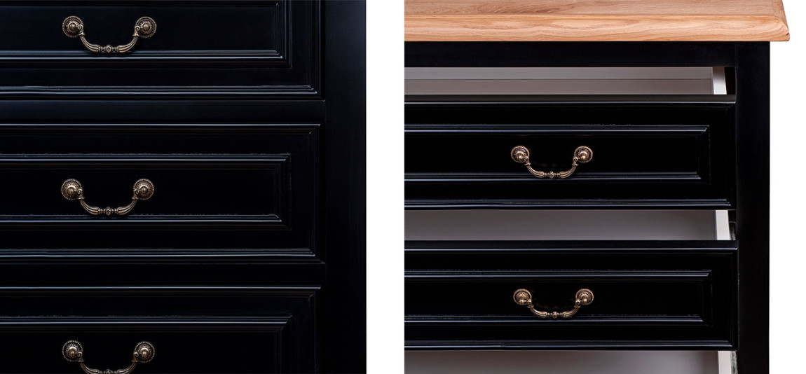 Черный комод из дуба Amelia black alder
