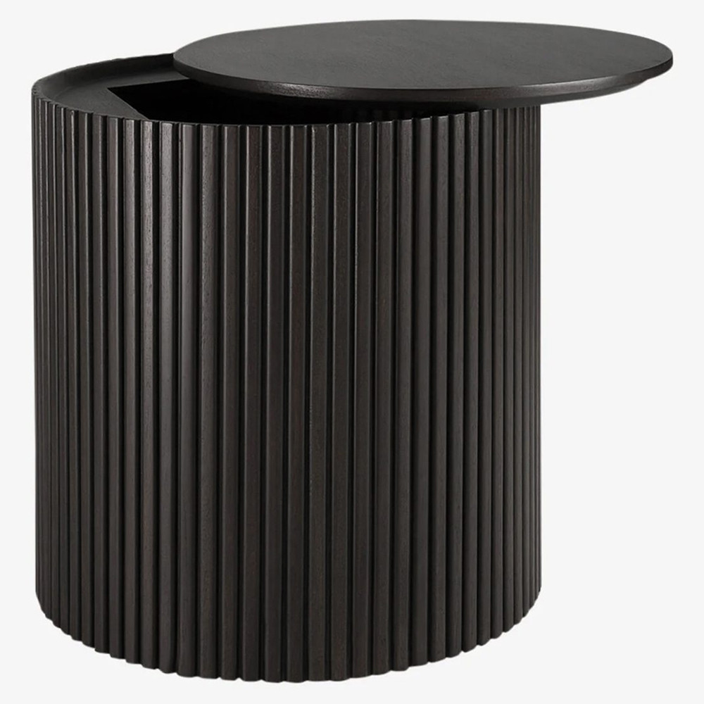 Черный приставной стол с местом для хранения Smart Textured Table