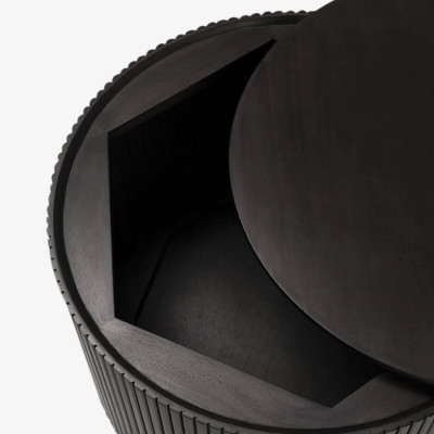 Черный приставной стол с местом для хранения Smart Textured Table