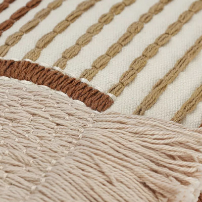 Чехол на подушку с вышивкой в виде геометрических узоров Beige Calista Rect