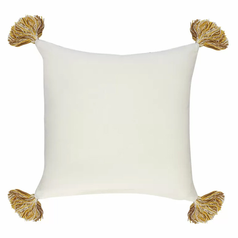 Чехол на подушку с кисточками и вышивкой птиц Ethnic mix Birds Square