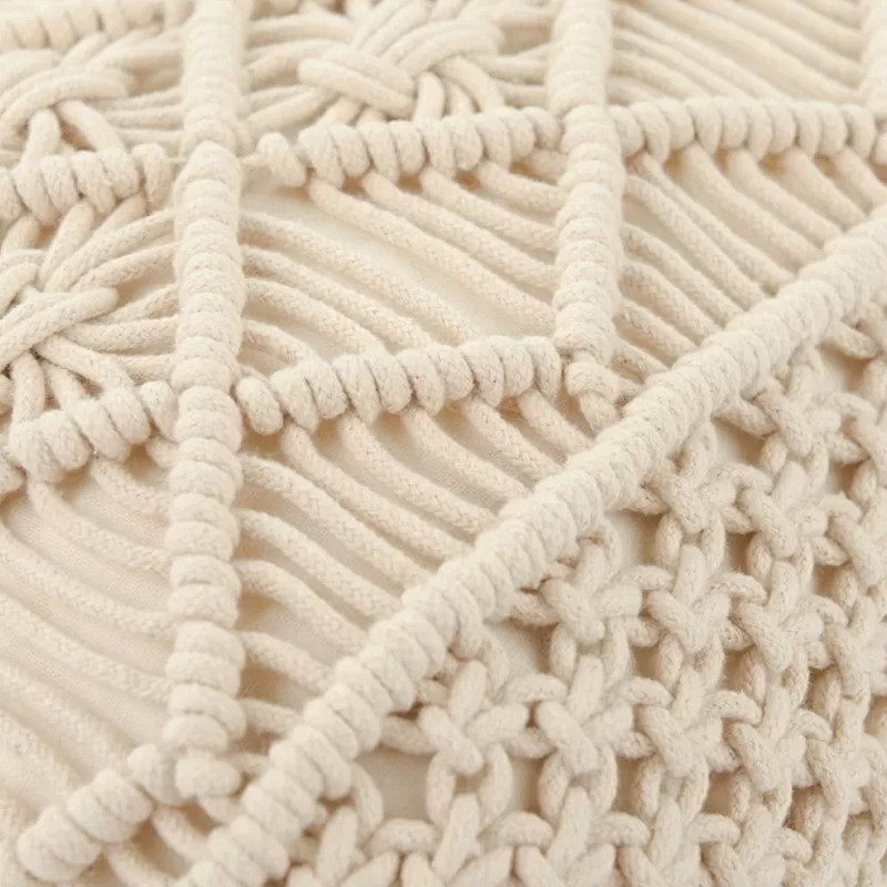 Чехол на подушку с макраме бежевого цвета Macrame
