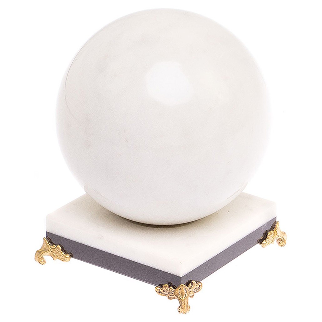 Шар декоративный на подставке из натурального камня Мрамор Белый Natural Stone Spheres 11 см