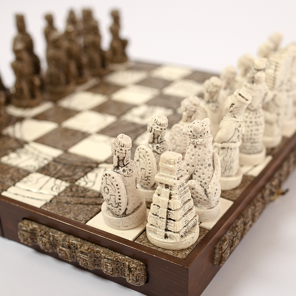 Шахматы из камня Cargador del Tiempo Chess Мексика ручная работа
