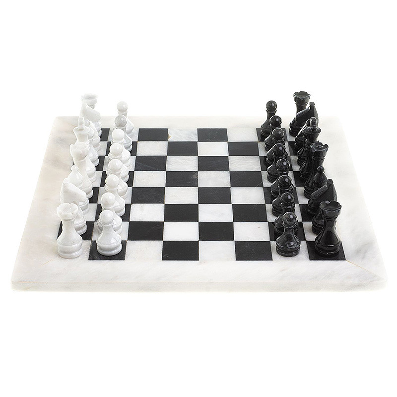 Шахматы классические с белой доской из натурального камня Мрамор Decorative Thematic Chess