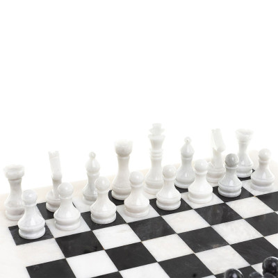 Шахматы классические с белой доской из натурального камня Мрамор Decorative Thematic Chess