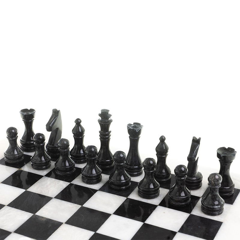 Шахматы классические с белой доской из натурального камня Мрамор Decorative Thematic Chess
