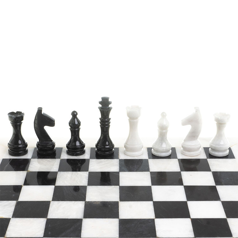 Шахматы классические с белой доской из натурального камня Мрамор Decorative Thematic Chess