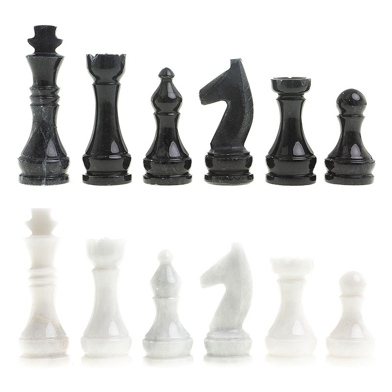Шахматы классические с белой доской из натурального камня Мрамор Decorative Thematic Chess