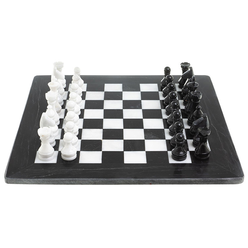 Шахматы классические с черной доской из натурального камня Мрамор Decorative Thematic Chess