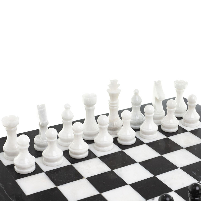 Шахматы классические с черной доской из натурального камня Мрамор Decorative Thematic Chess