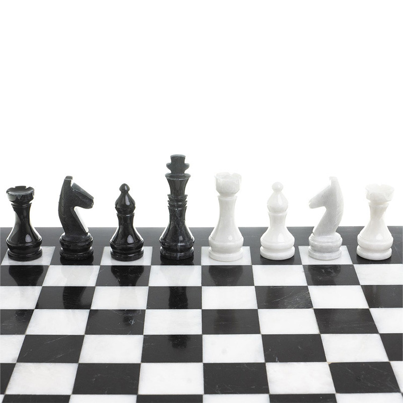 Шахматы классические с черной доской из натурального камня Мрамор Decorative Thematic Chess