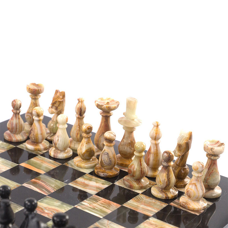 Шахматы настольные из натурального камня Оникс Decorative Thematic Chess