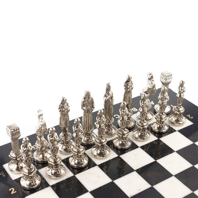 Шахматы Ренессанс с доской из натурального мрамора Decorative Thematic Chess