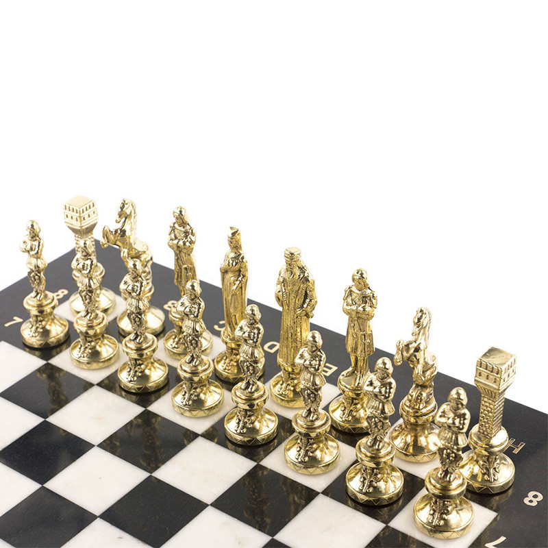 Шахматы Ренессанс с доской из натурального мрамора Decorative Thematic Chess