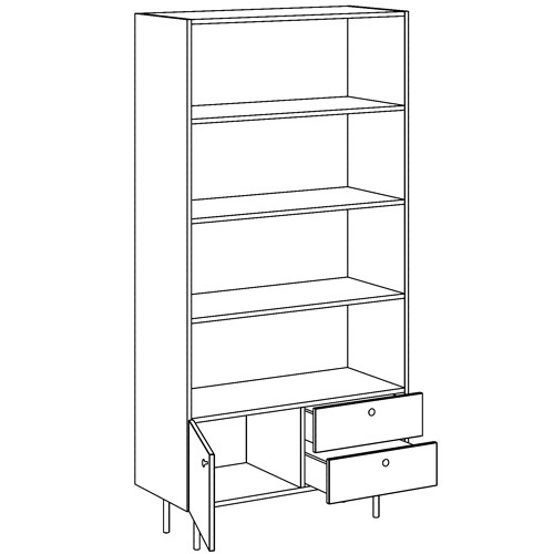 Широкий стеллаж с принтом Elise Rack