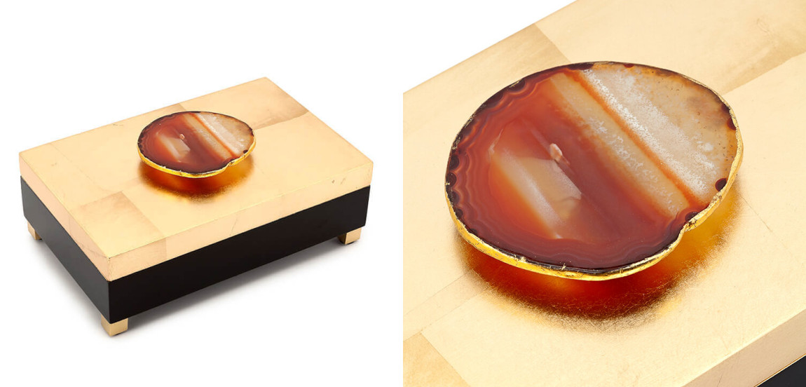 Шкатулка BOX KRIZIA gold with agate