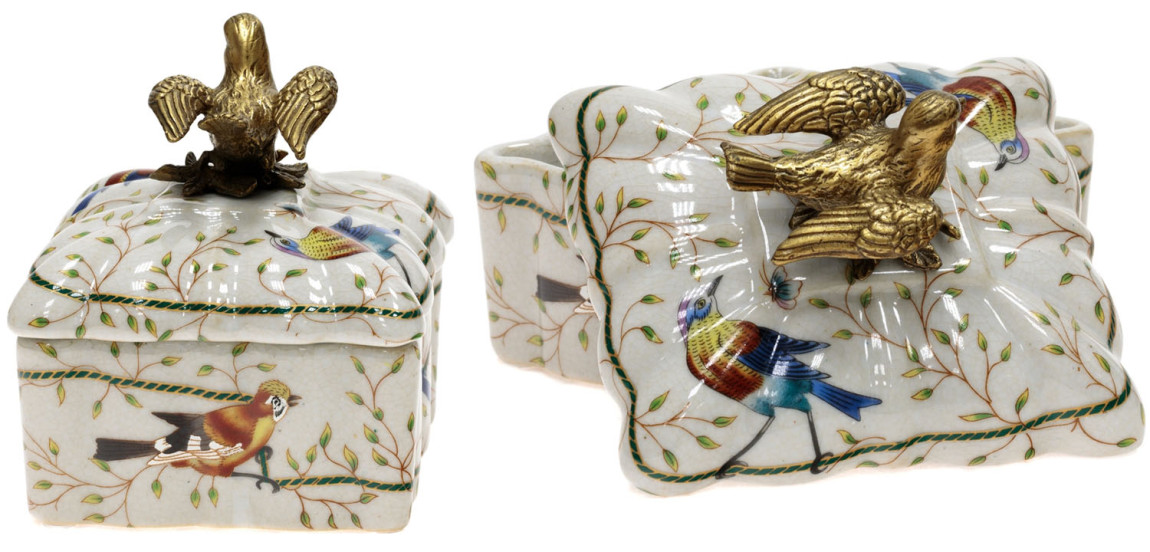 Шкатулка Bronze and Color Birds Box Square
