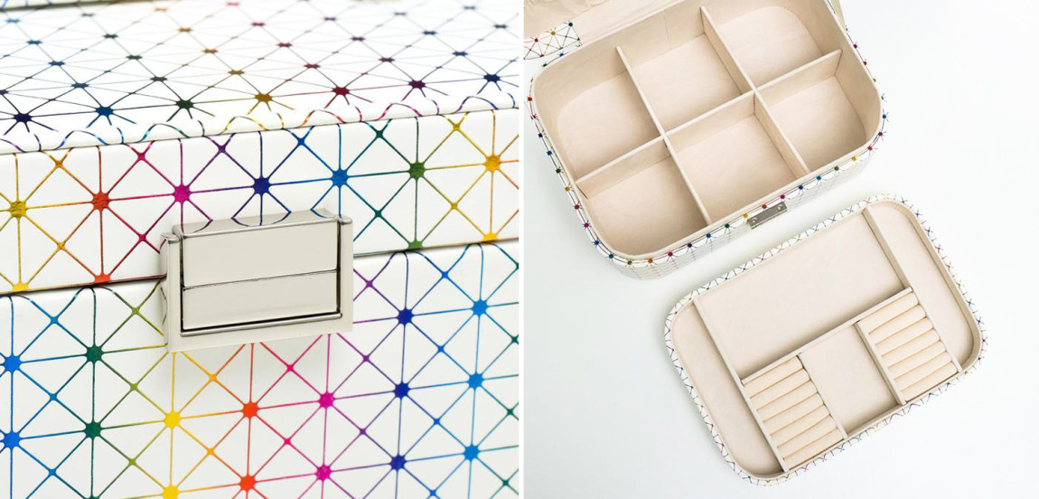 Шкатулка Geometry Colorful Pattern Jewerly Organizer Box