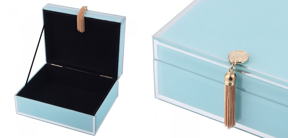 Шкатулка Glass Light Blue Box