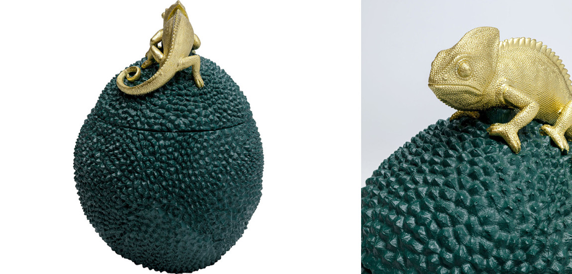 Шкатулка Lizard on tropical fruit