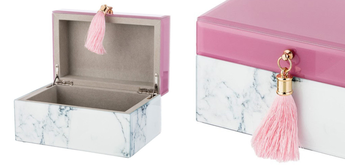 Шкатулка Pink Glass Imitation Marble Box