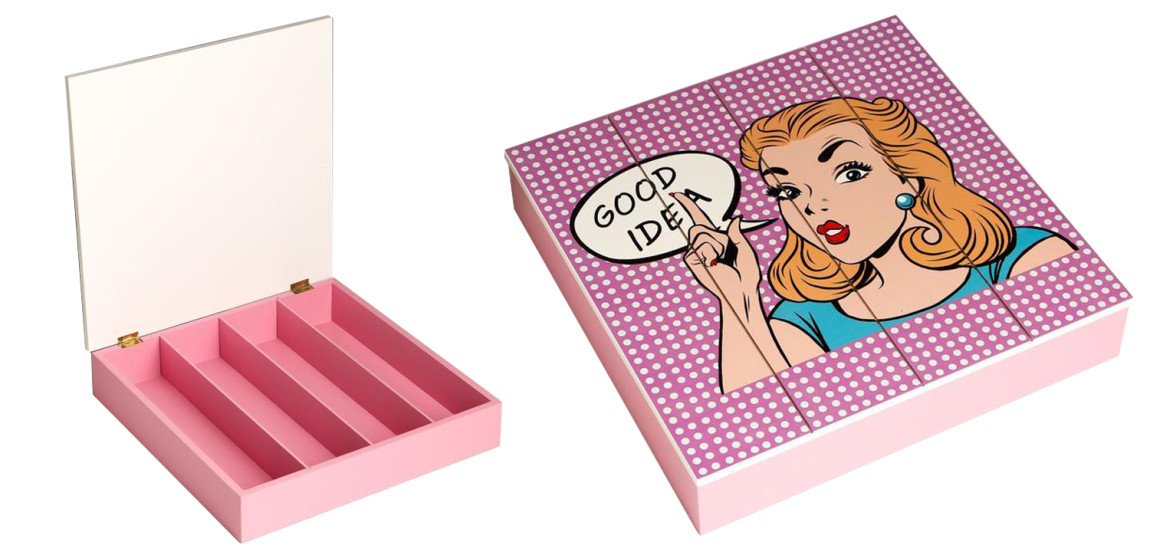 Шкатулка Pop Art Girl pink